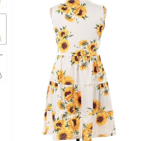 Host Pick - Unbranded Beautiful Sunflower Design MIDI length Dress in Size Large - Picture 4 of 4